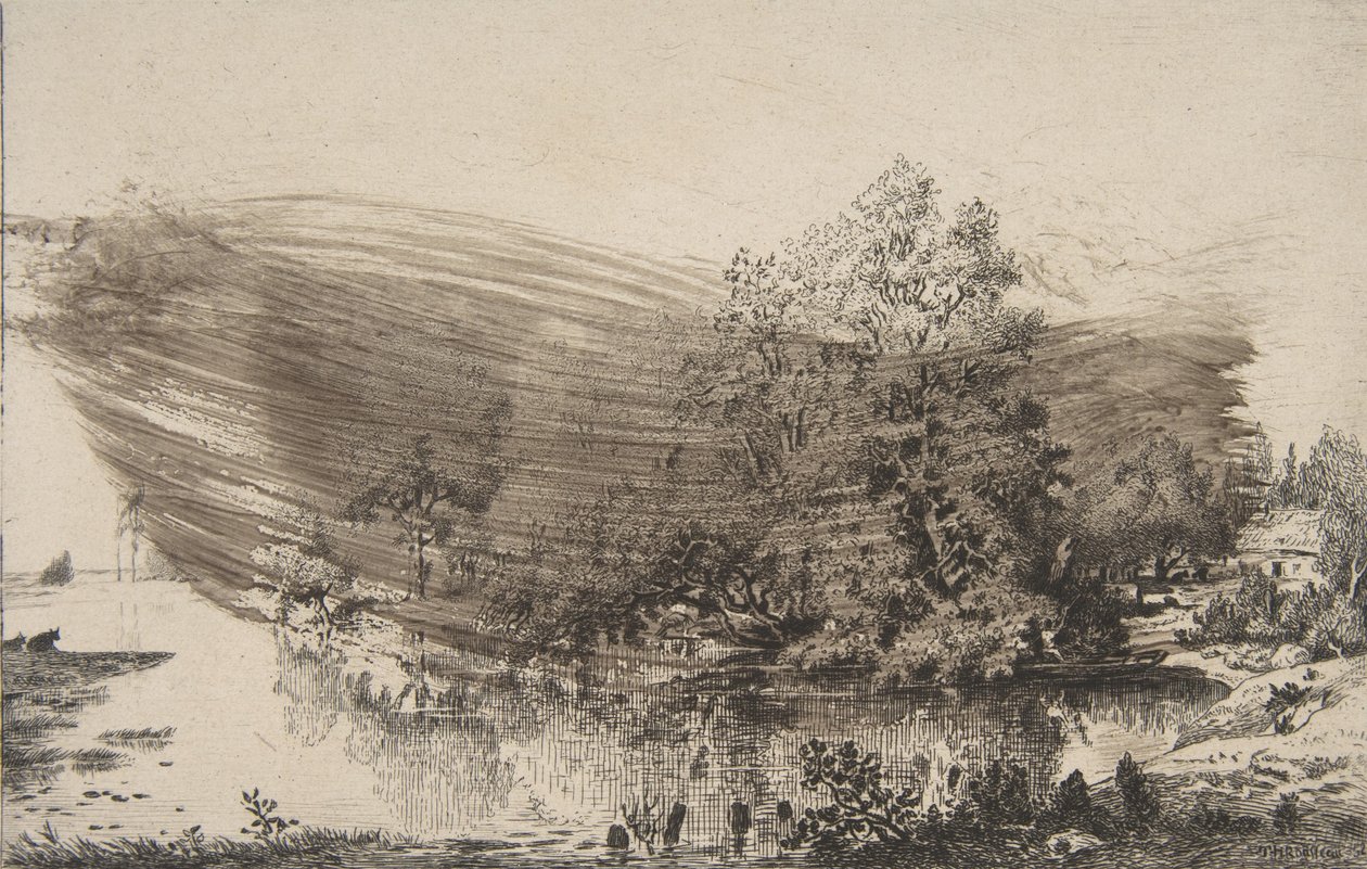 Quinta nas margens do Oise, 1868. de Felix Bracquemond