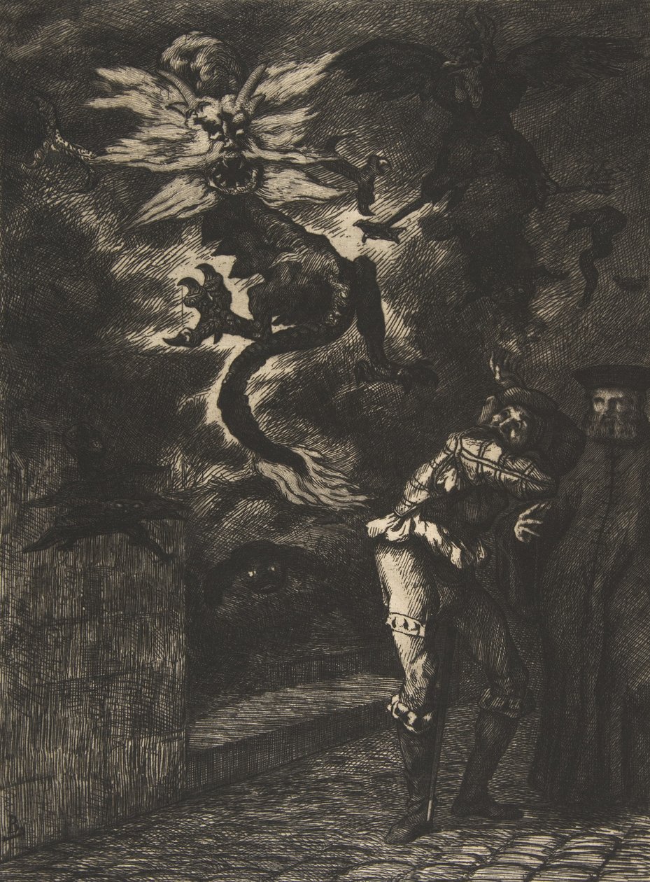 Panurge deixando Raminagrobis, 1854-55. de Felix Bracquemond