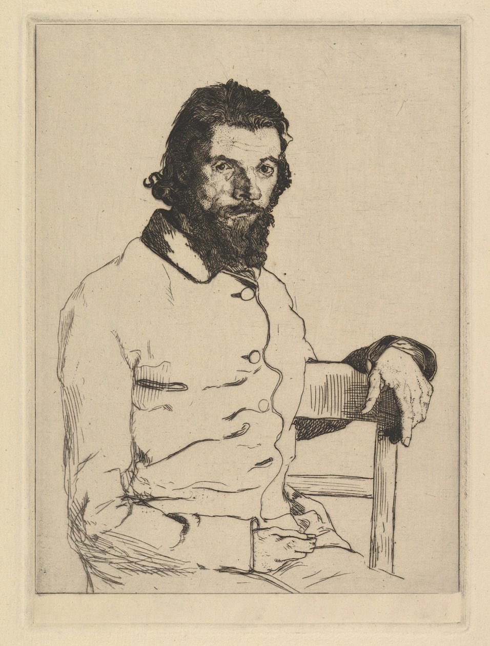 Retrato de Charles Meryon, 1853. de Felix Bracquemond
