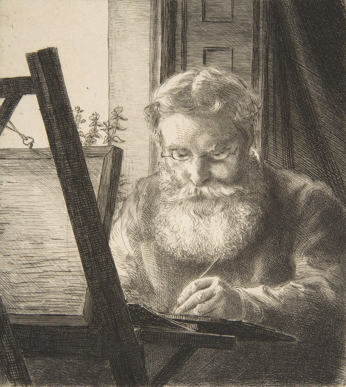 Retrato de Edwin Edwards, 1872. de Felix Bracquemond