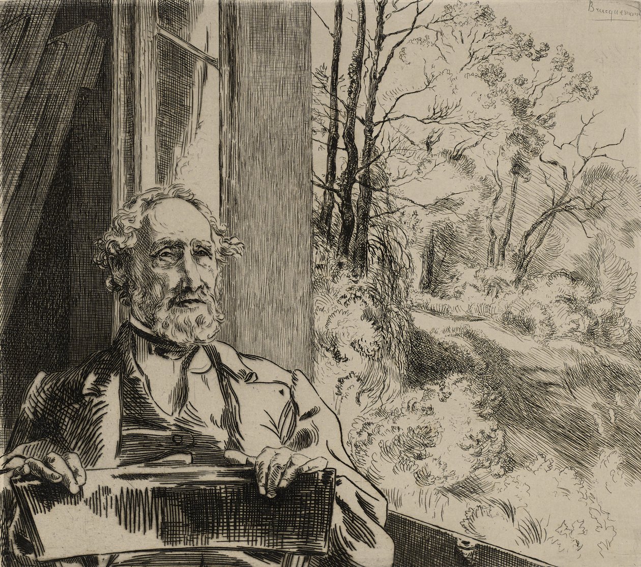 Retrato de Jacob Meyer-Heine de Felix Bracquemond