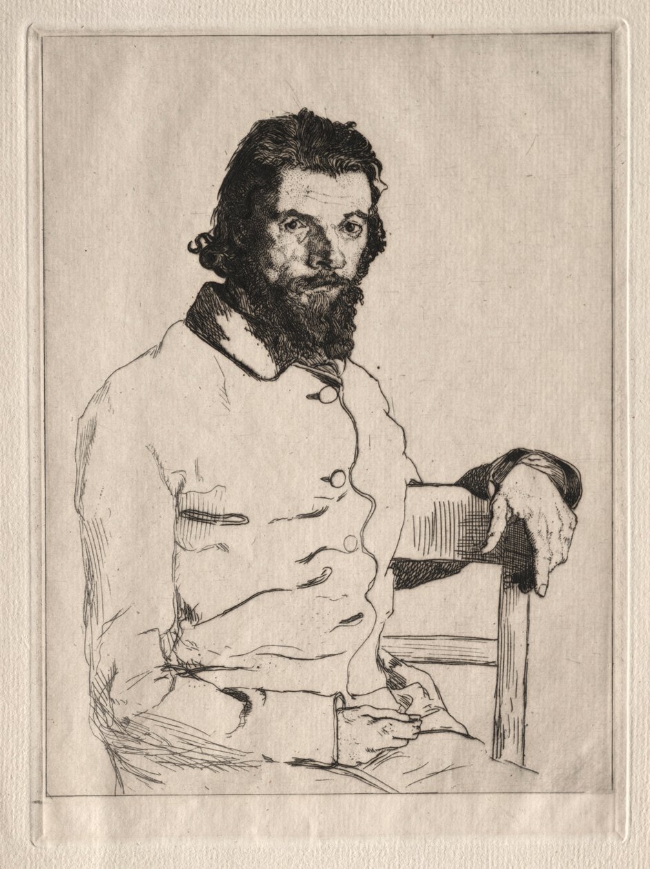 Retrato de Meryon, sentado. de Felix Bracquemond