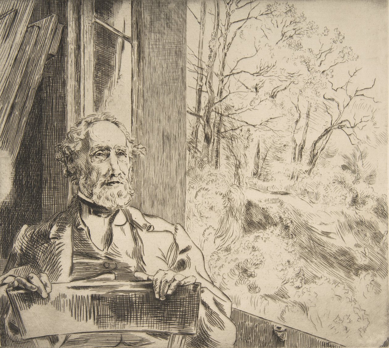 Retrato de Meyer-Heine, 1872. de Felix Bracquemond