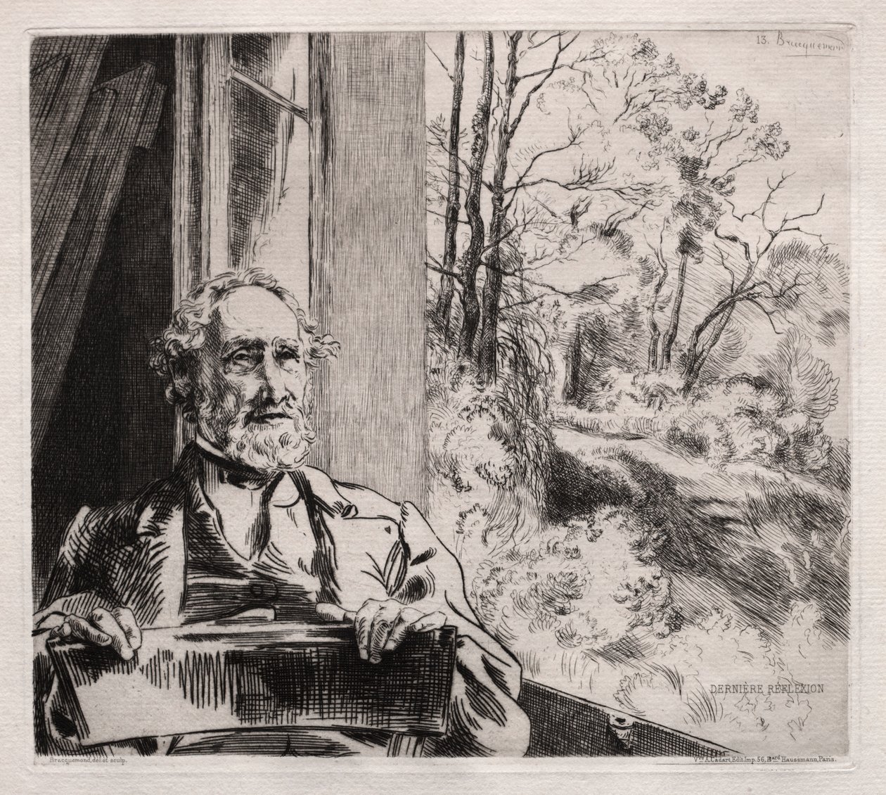 Retrato de Meyer Heine, década de 1860. de Felix Bracquemond