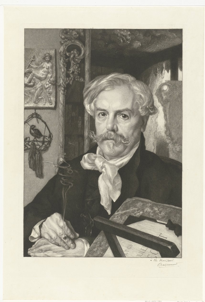 Retrato do autor Edmond de Goncourt Retrato de Edmond de Goncourt de Felix Bracquemond