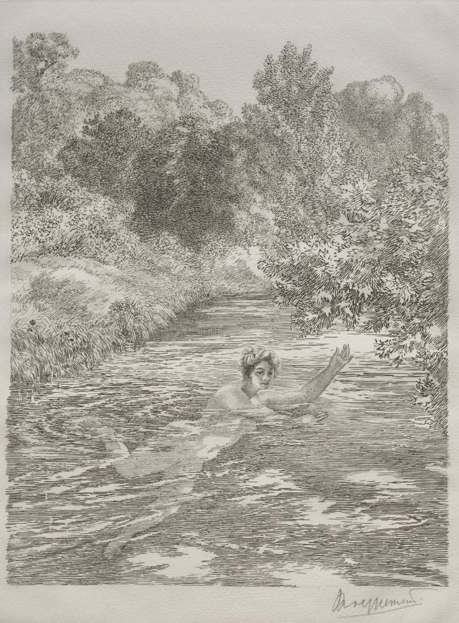 O Banhista, c. 1860-70. de Felix Bracquemond
