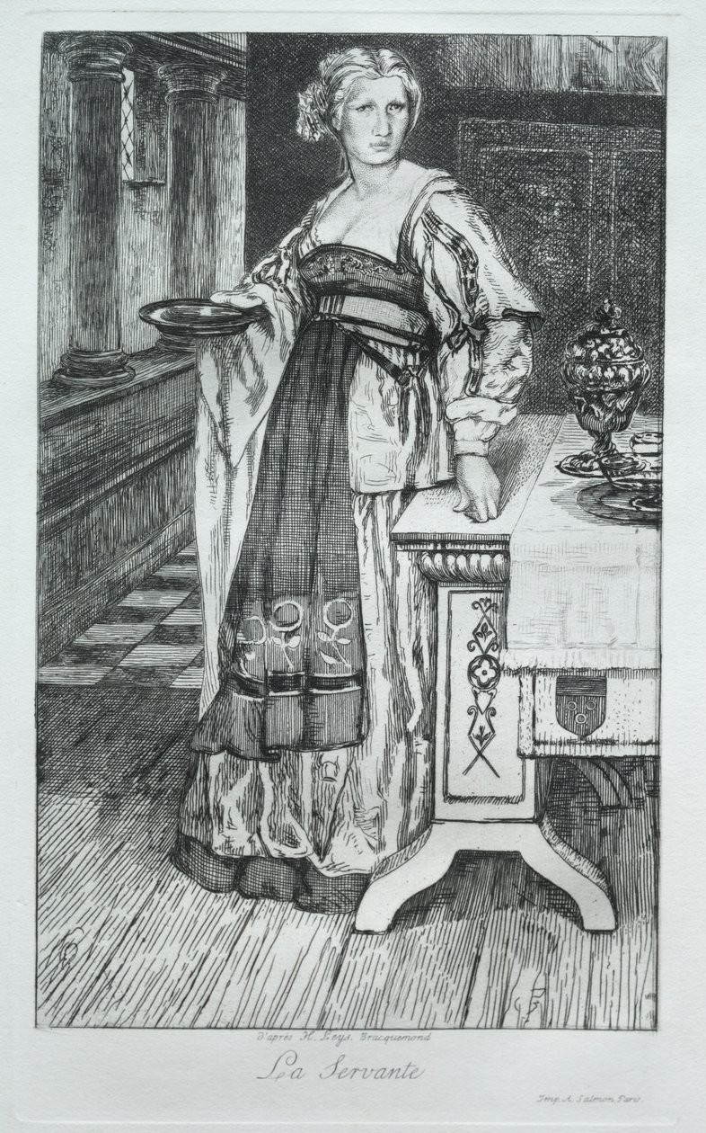 A Serva, depois de H. Leys de Felix Bracquemond