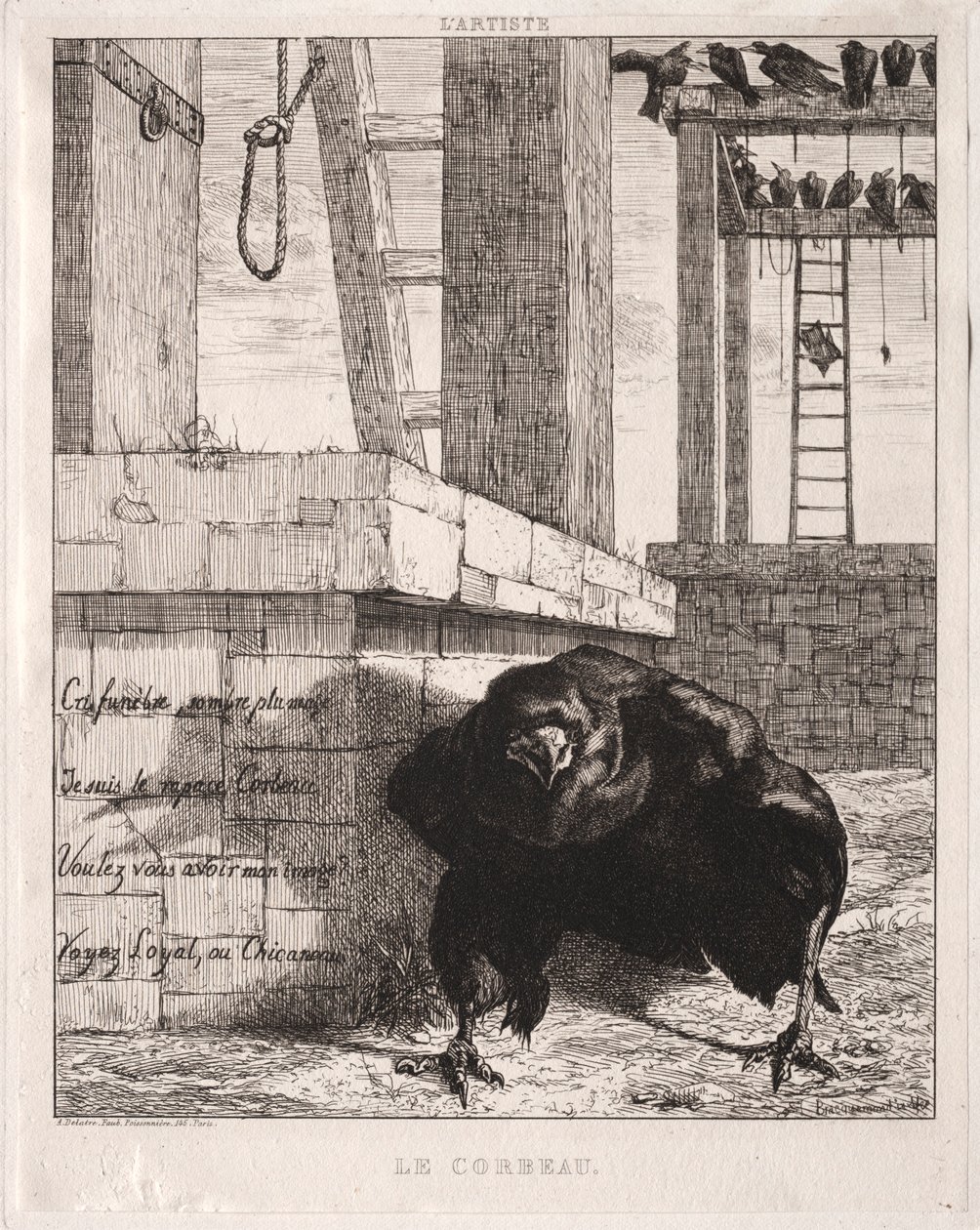 O Corvo, 1854. de Felix Bracquemond