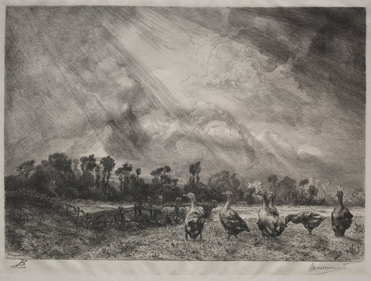 A nuvem de tempestade, 1878-1887. de Felix Bracquemond