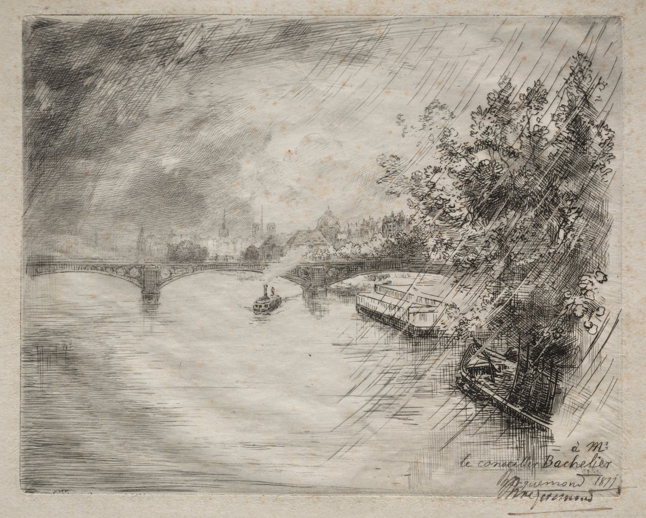 Vista da Ponte de Saint-Pères de Felix Bracquemond