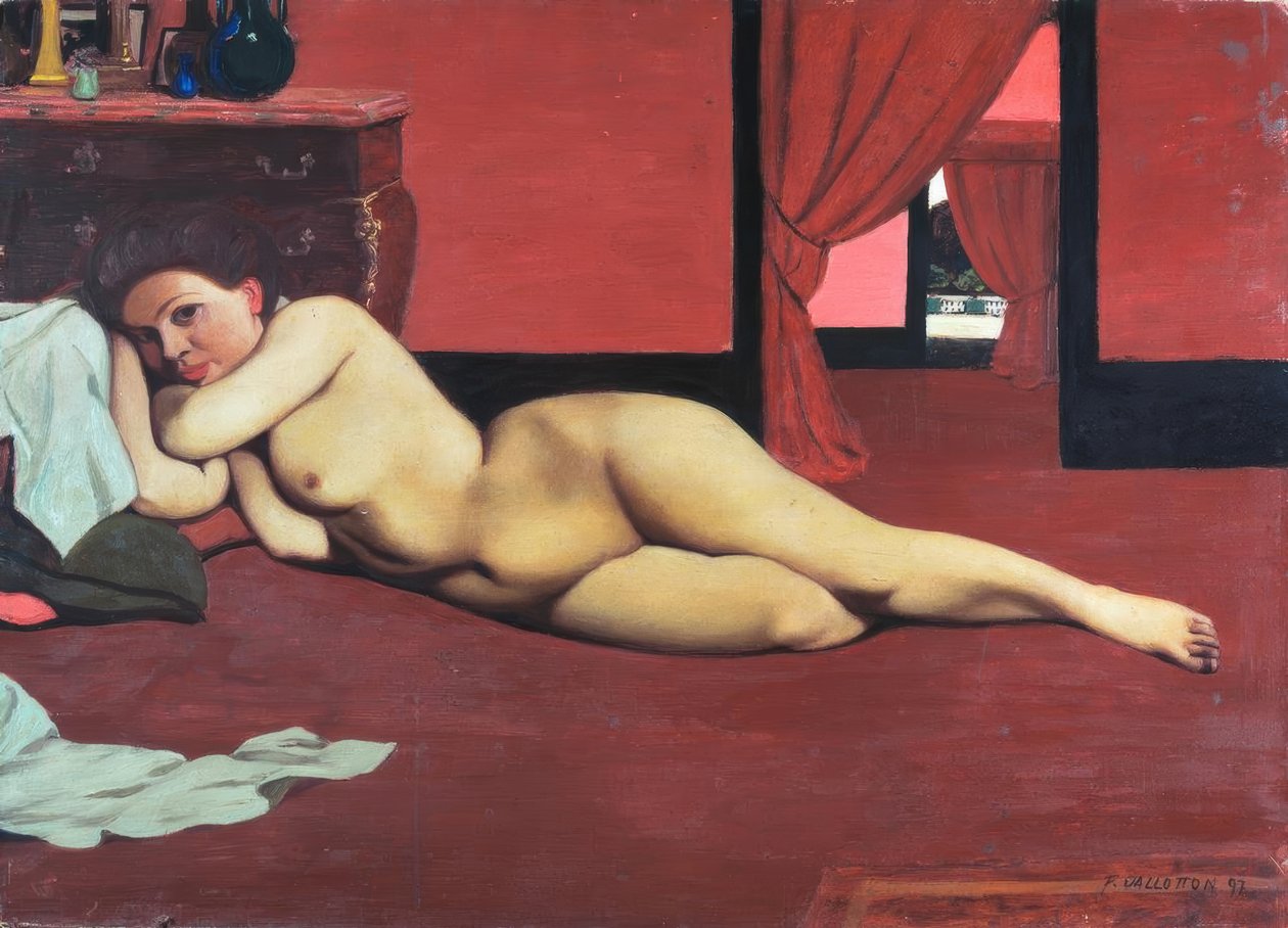 Agir no salão vermelho de Felix Edouard Vallotton