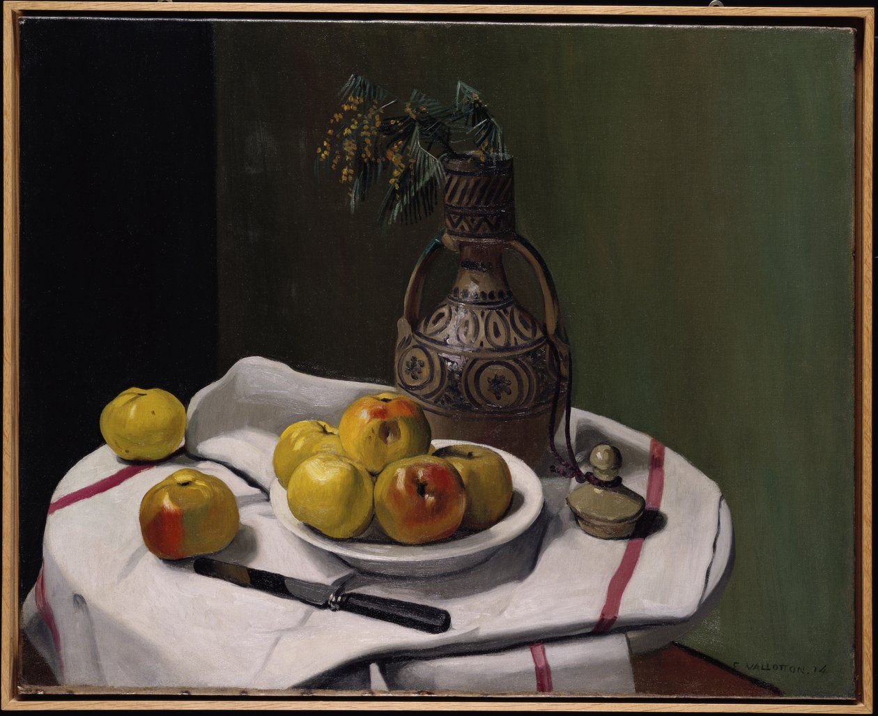 Maçãs e um vaso marroquino, 1914 de Felix Edouard Vallotton