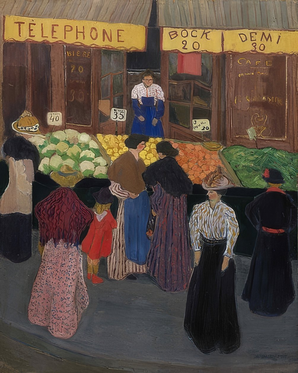No mercado (Au marché). Por volta de 1895 de Felix Edouard Vallotton
