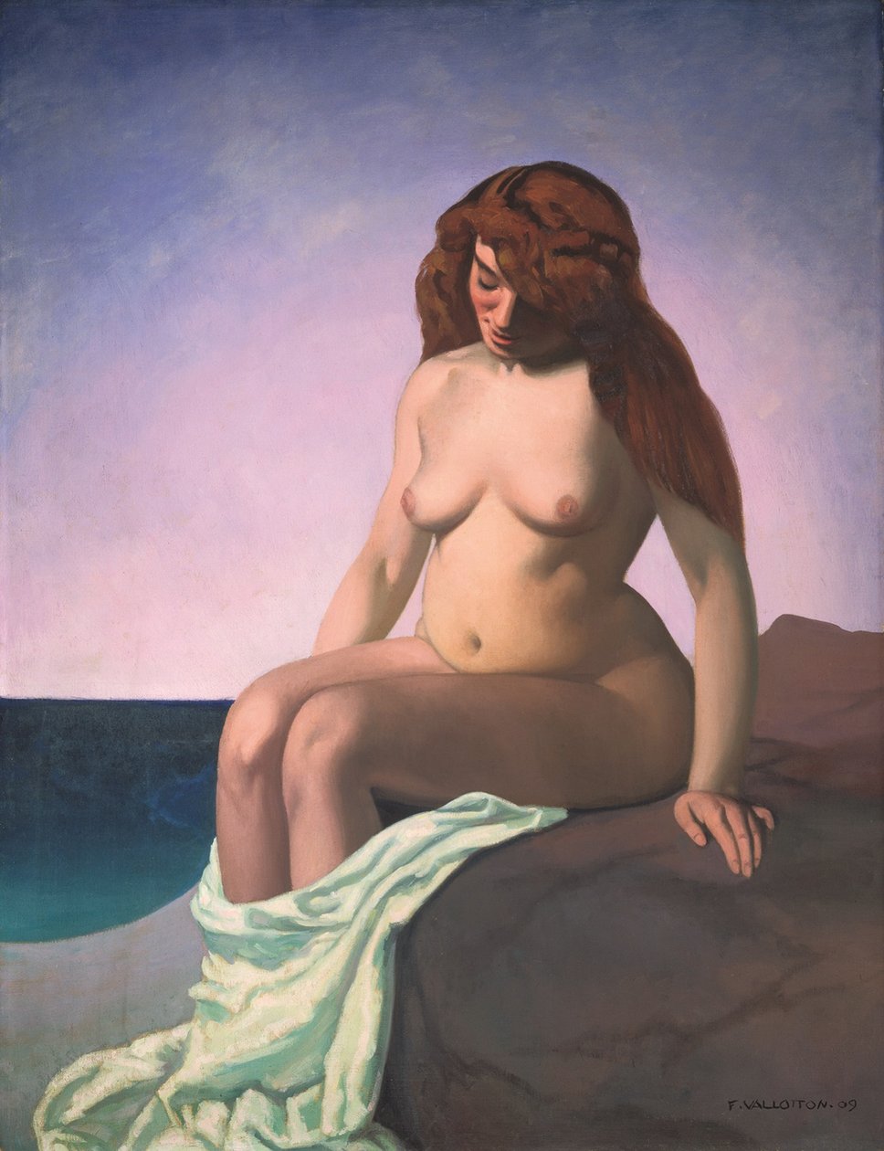 Banhista na rocha, 1909 de Felix Edouard Vallotton