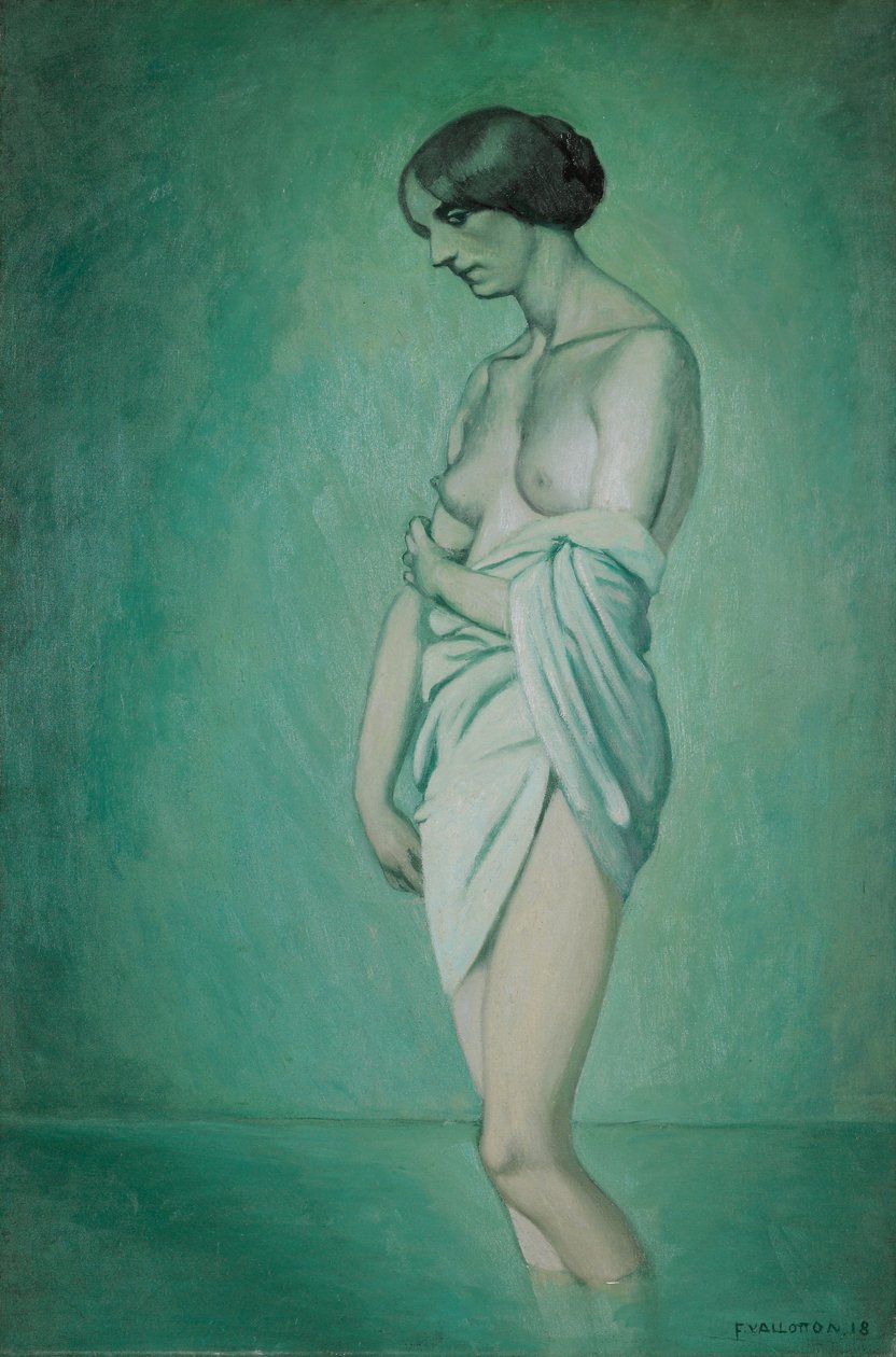 Banhista em perfil, efeito de verde e rosa, 1918 de Felix Edouard Vallotton