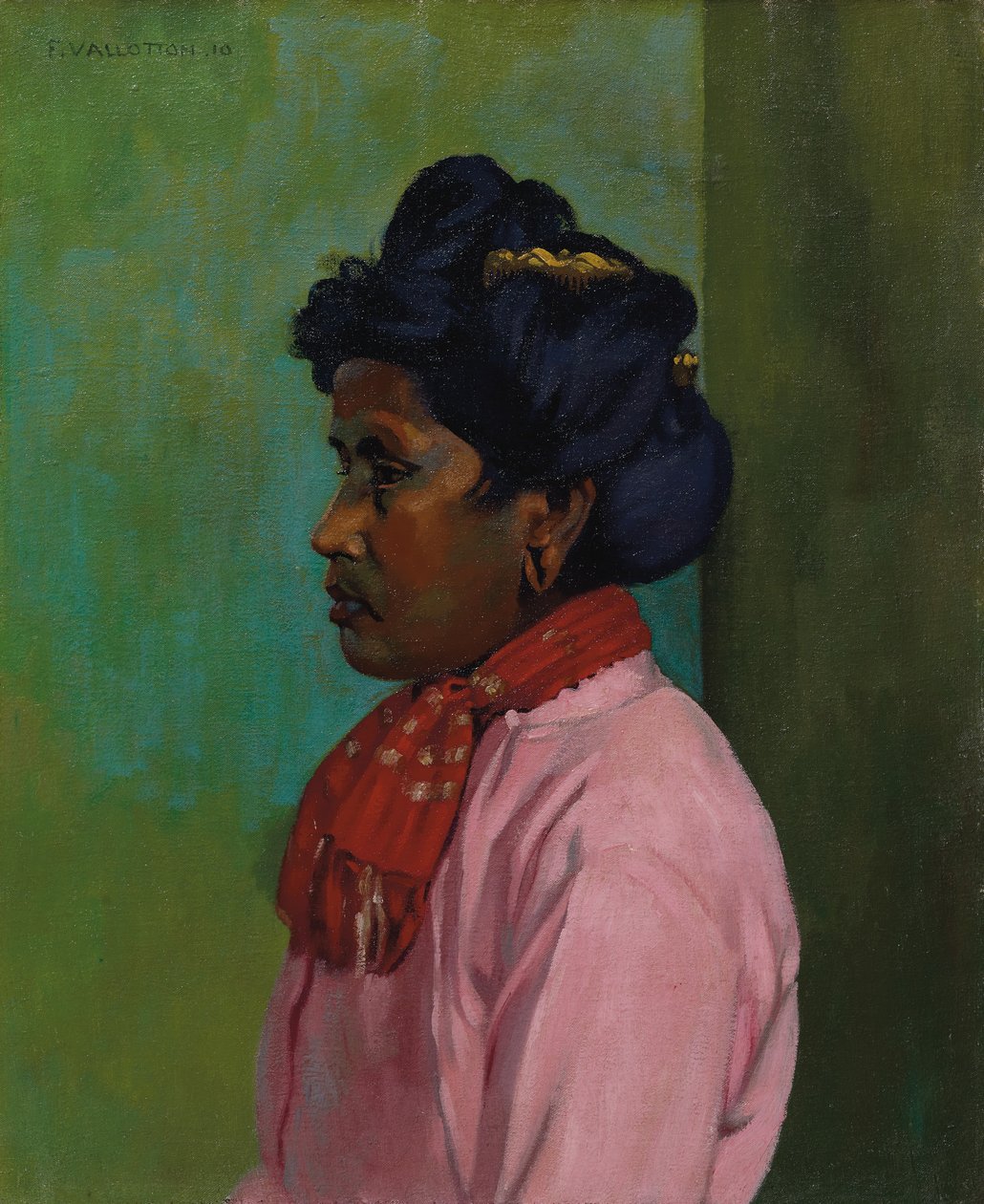 Mulher negra com blusa rosa, 1910 de Felix Edouard Vallotton