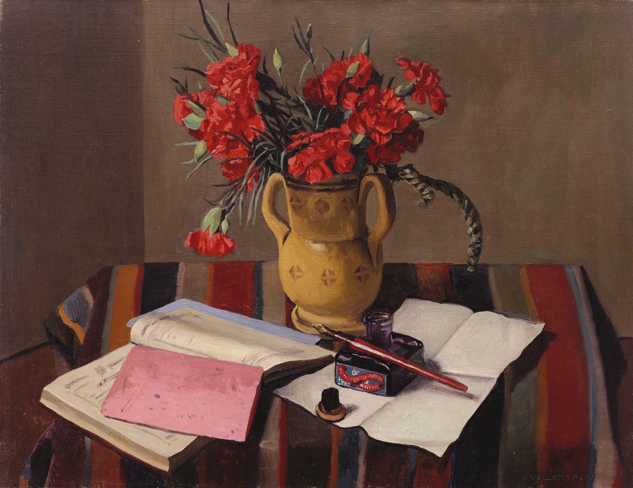 Cravos e livros contábeis, 1925 de Felix Edouard Vallotton