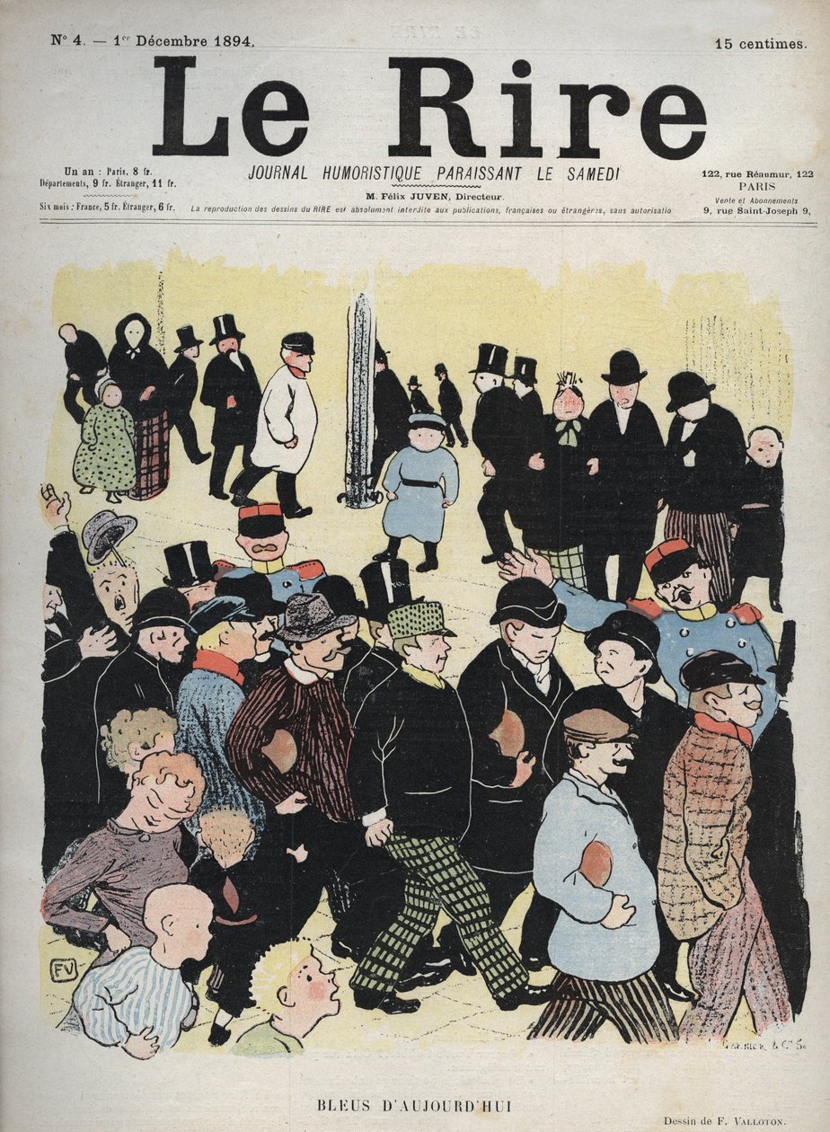 Capa do jornal “” Le Rire ””, nº 4, 1º de dezembro de 1894: O blues de hoje - desenho de Felix Vallotton de Felix Edouard Vallotton
