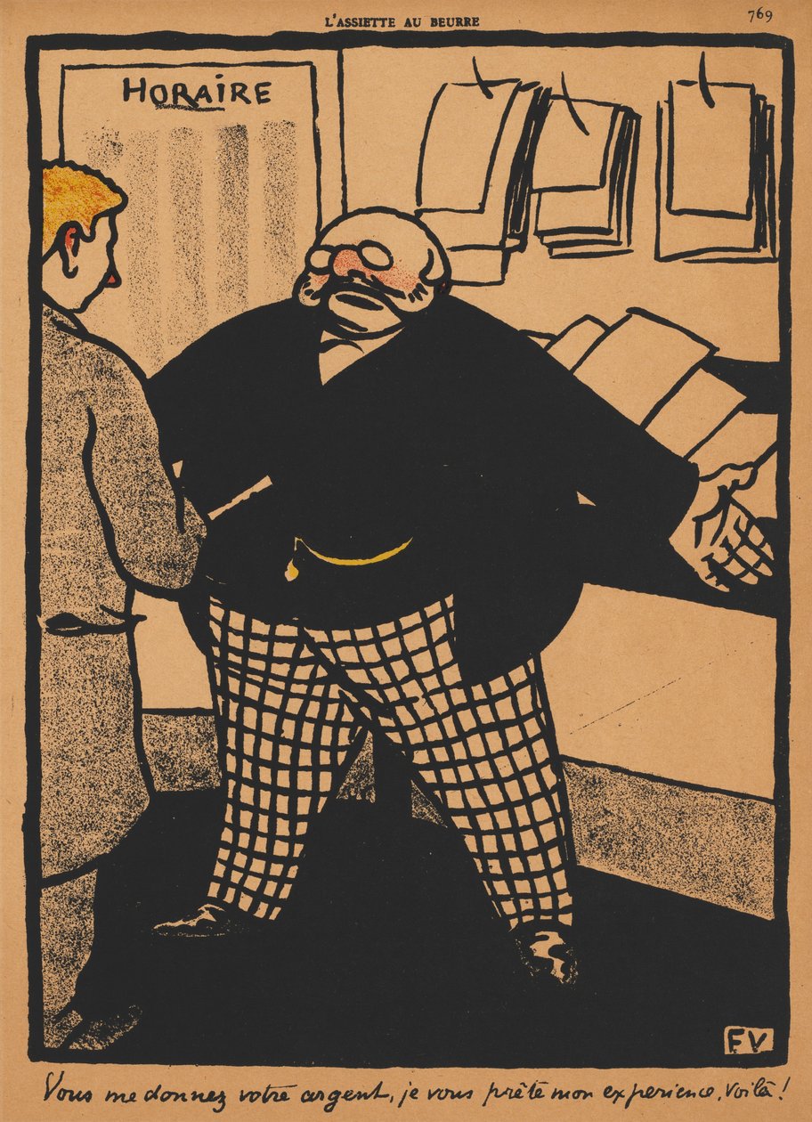 Crimes e punições XII, 759: Você me dá seu dinheiro, 1869. de Felix Edouard Vallotton