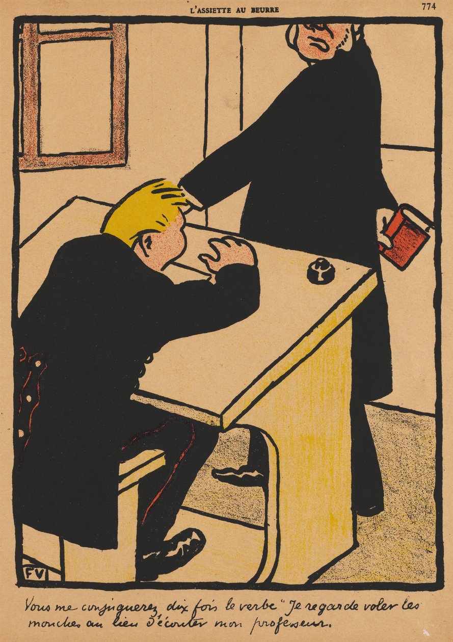 Crimes e Castigos XVII, 774: Você deve conjugar, 1871. de Felix Edouard Vallotton