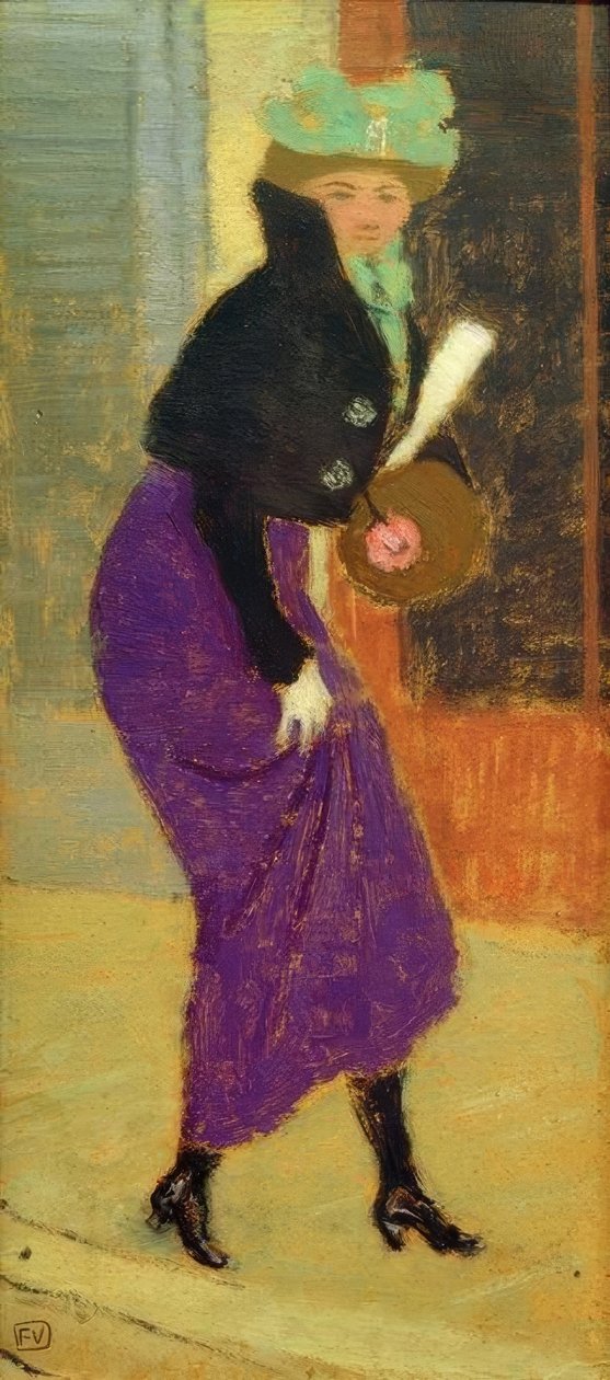 Na rua: Mulher com uma manga de Felix Edouard Vallotton