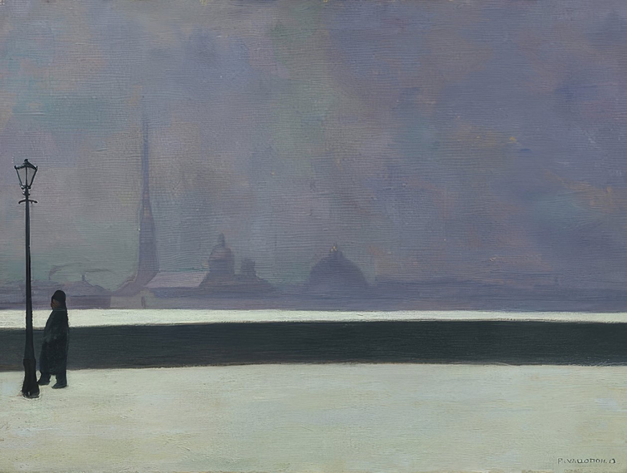 Die Newa, nevoeiro mais leve (La Néva, brume légère). 1913 de Felix Edouard Vallotton