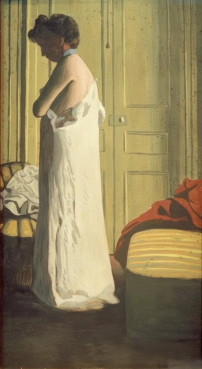 Mulher, removendo, camisa de Felix Edouard Vallotton
