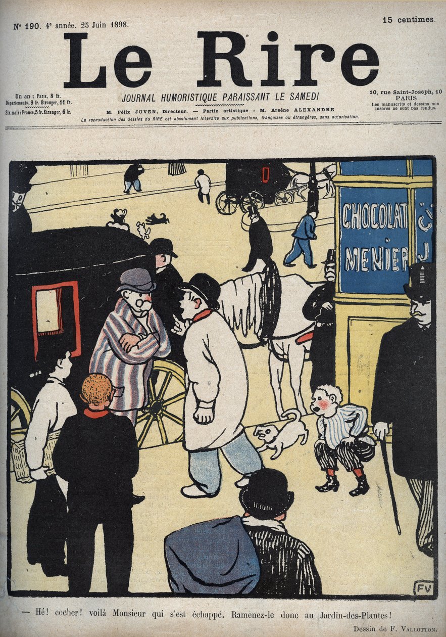 Ei! Treinador! Capa do jornal “Le Rire”, de 23 de junho de 1898, desenho de Felix Vallotton de Felix Edouard Vallotton