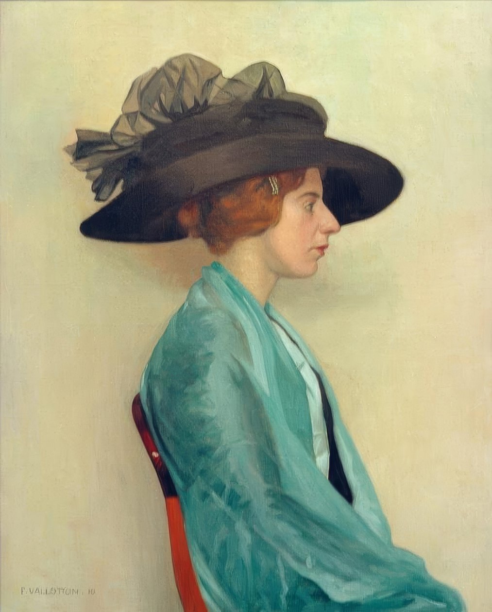 Jovem de chapéu preto de Felix Edouard Vallotton