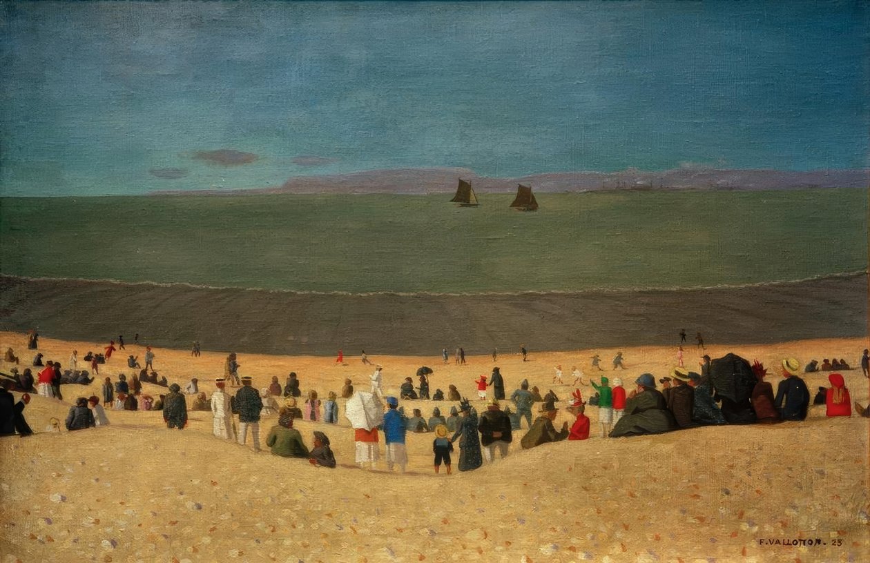 A praia em Honfleur de Felix Edouard Vallotton