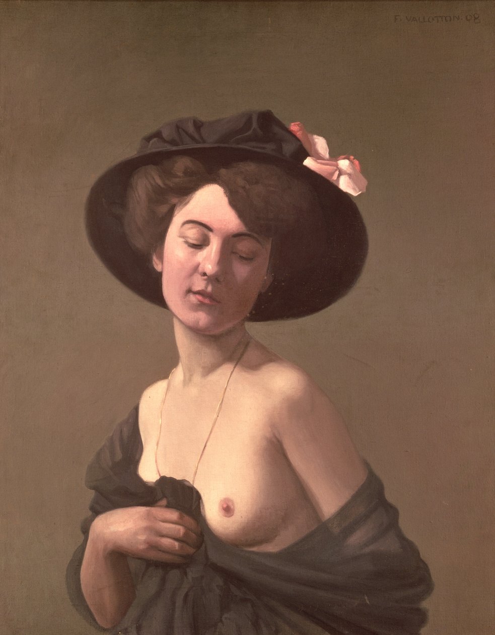 Senhora de chapéu, 1908 de Felix Edouard Vallotton