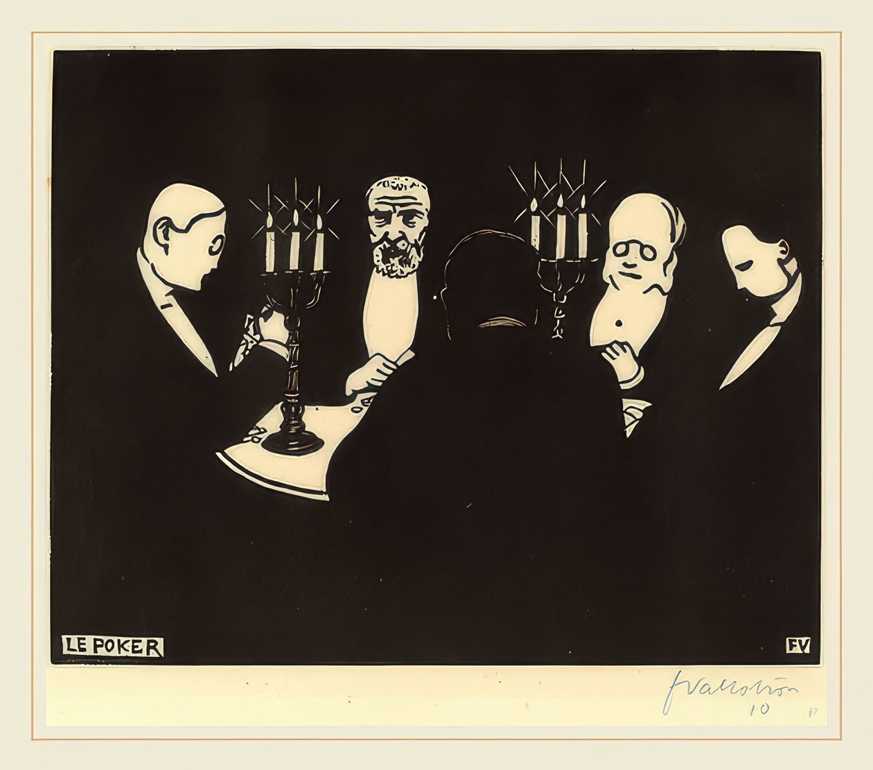 O pôquer (pôquer). 1896 de Felix Edouard Vallotton
