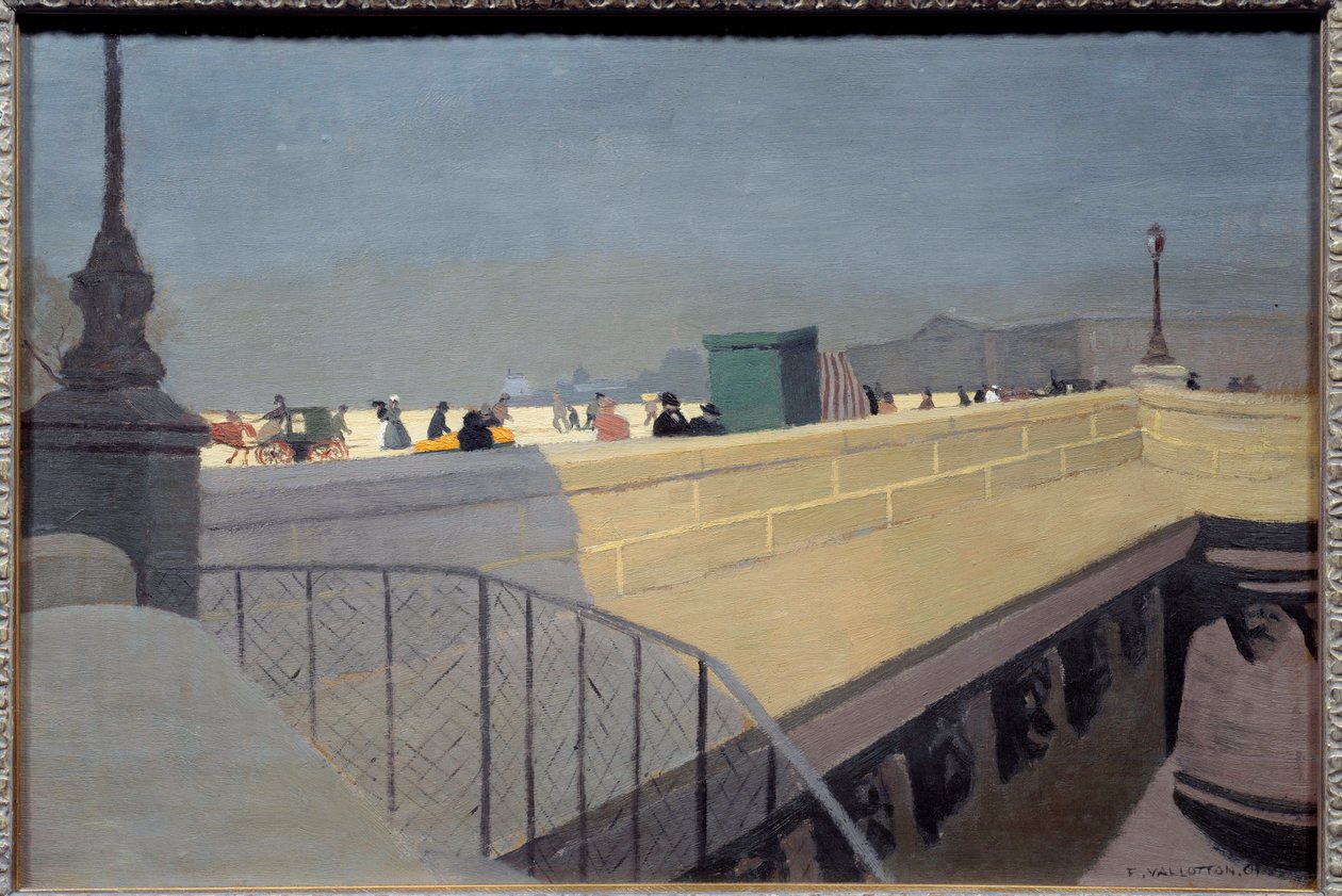 Le Pont Neuf em Paris Pintura de Felix Vallotton (1865-1925) 1901 Sol. 0,38x0,57 m Winterthur. Museu de Arte de Felix Edouard Vallotton