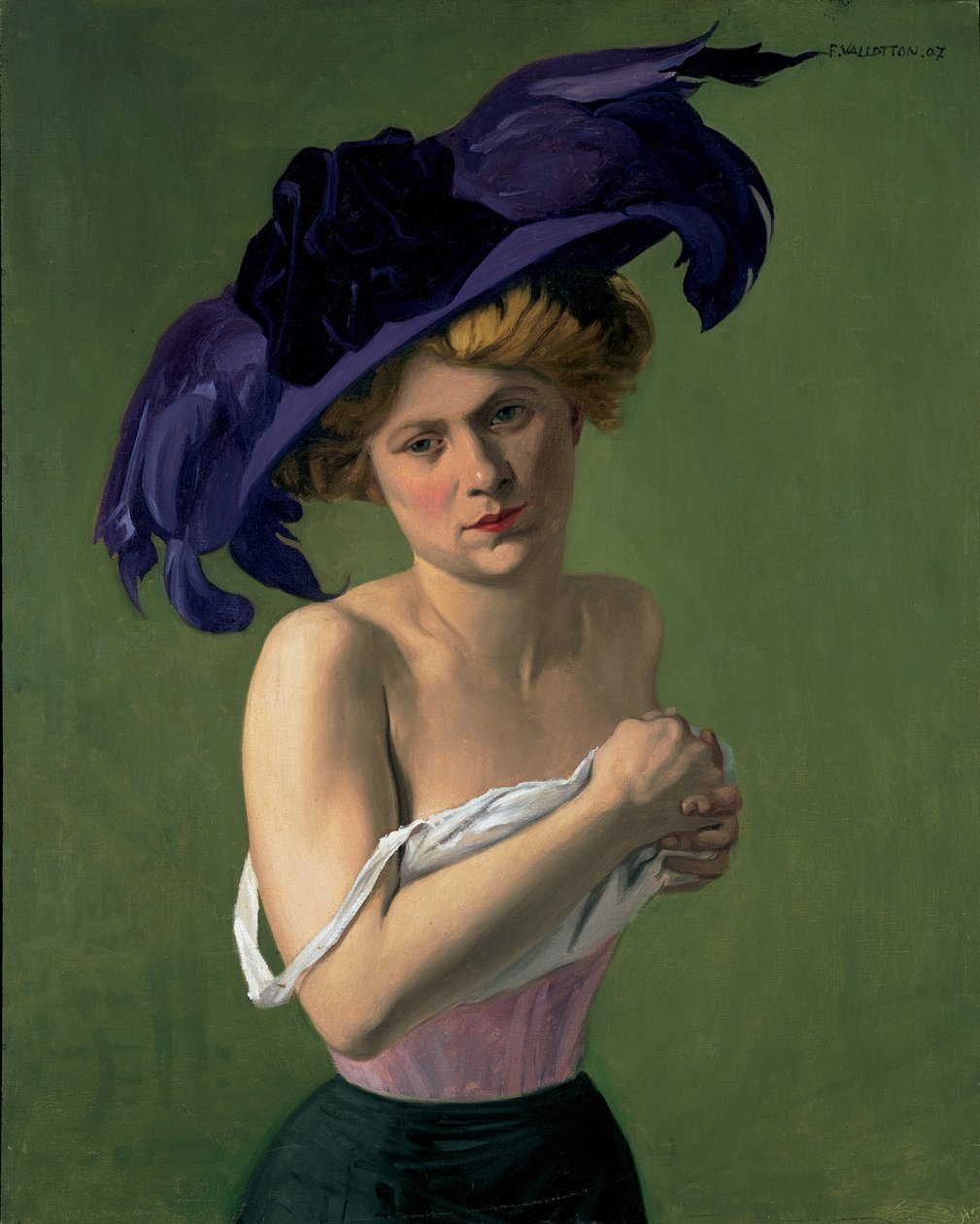 O chapéu roxo, 1907 de Felix Edouard Vallotton