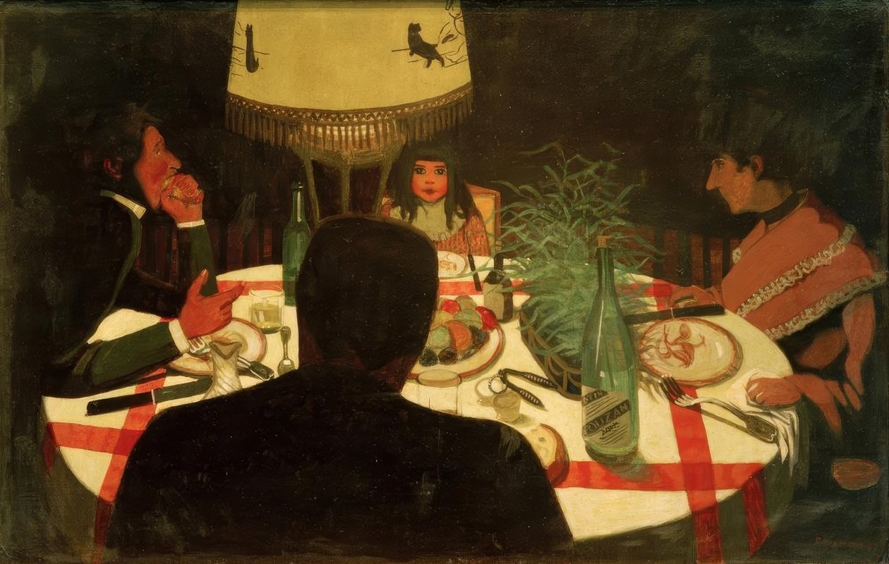 Jantar, efeito de lâmpada de Felix Edouard Vallotton