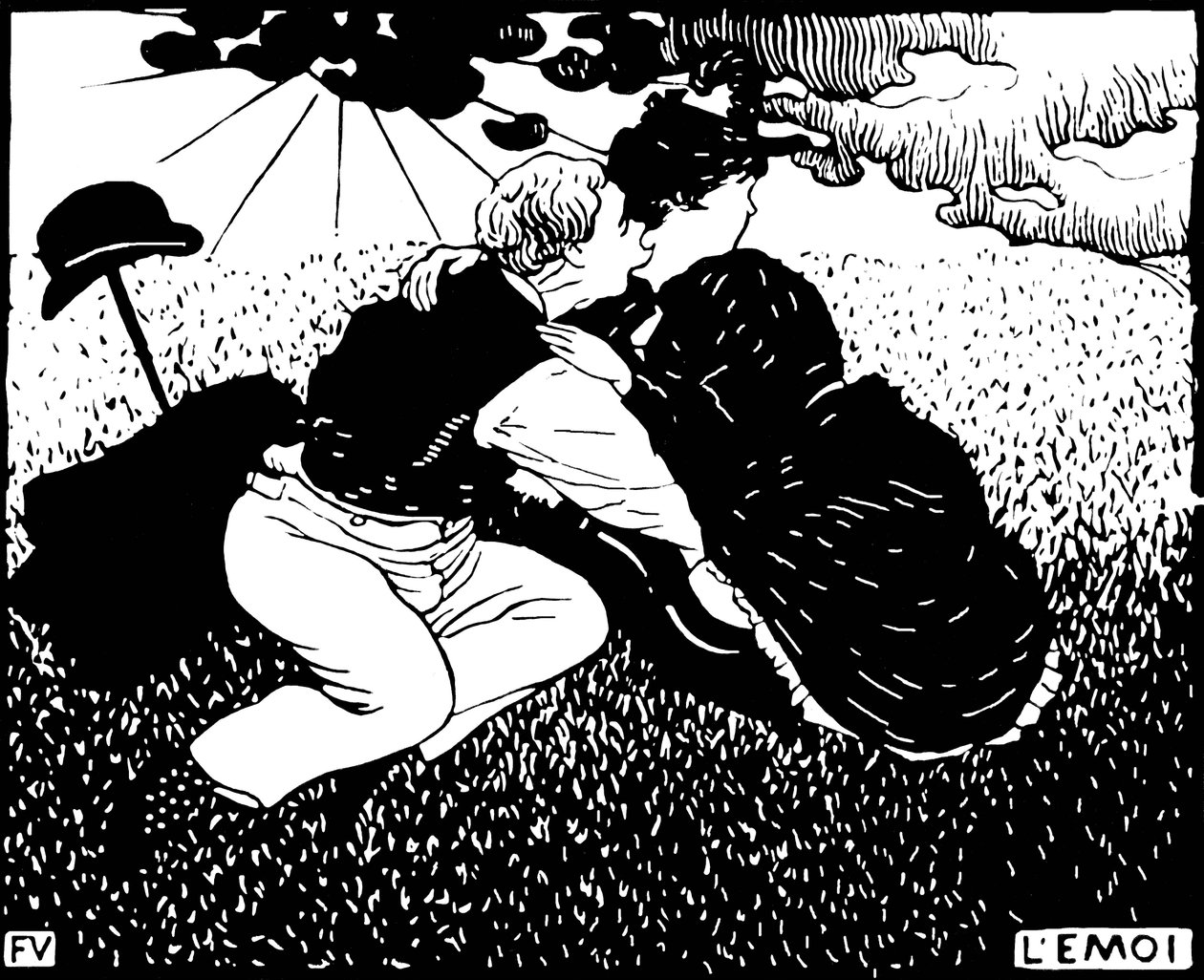 Emoi. Gravura em madeira por Felix Edouard Vallotton (1865-1925) de Felix Edouard Vallotton