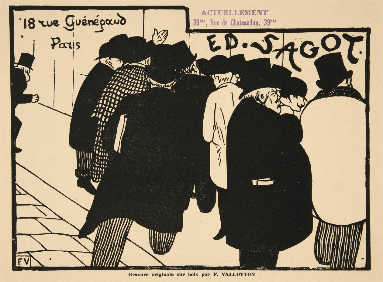 Amantes de impressões, pub. 1892 de Felix Edouard Vallotton
