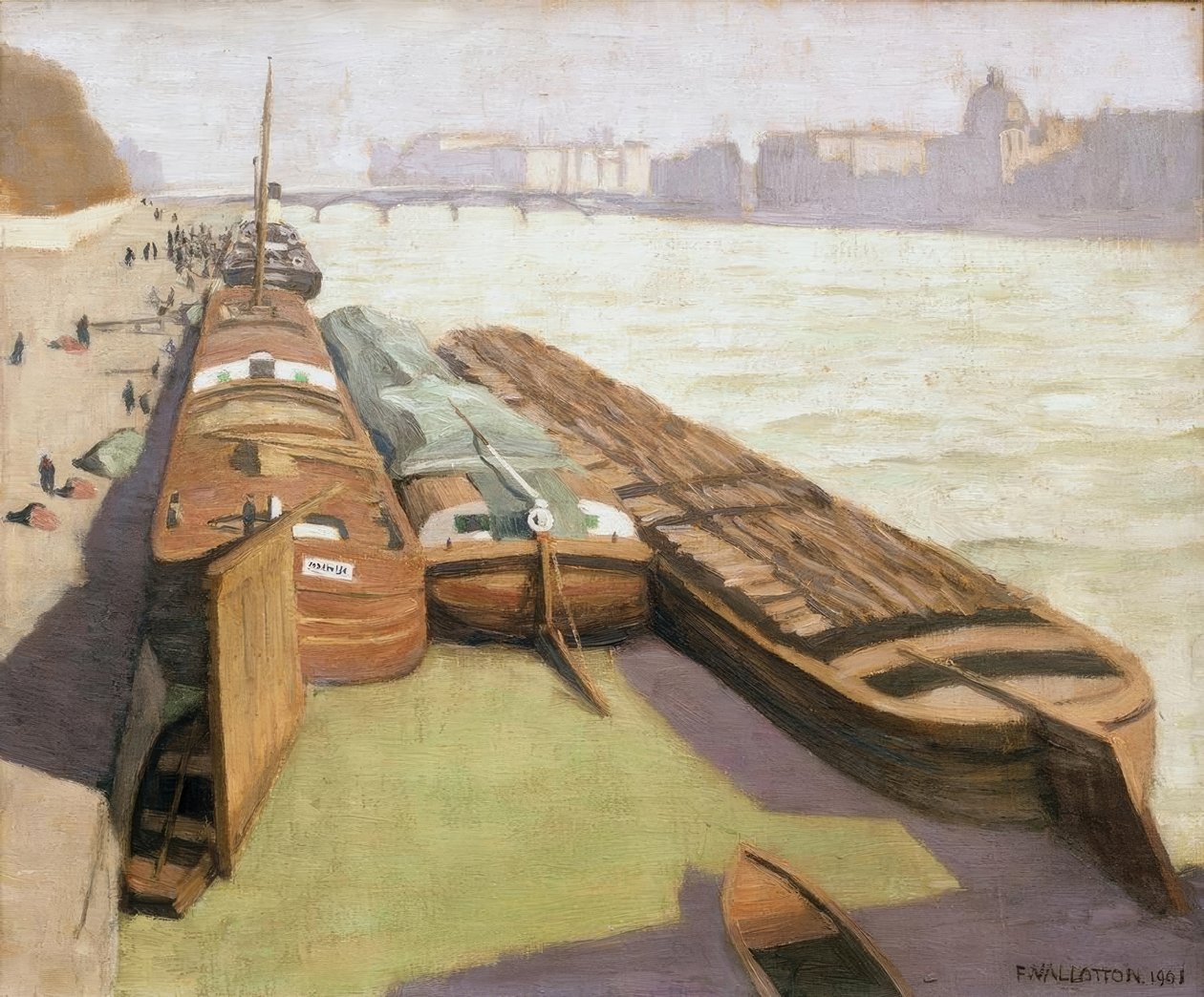 Barcaças, margens do Sena de Felix Edouard Vallotton