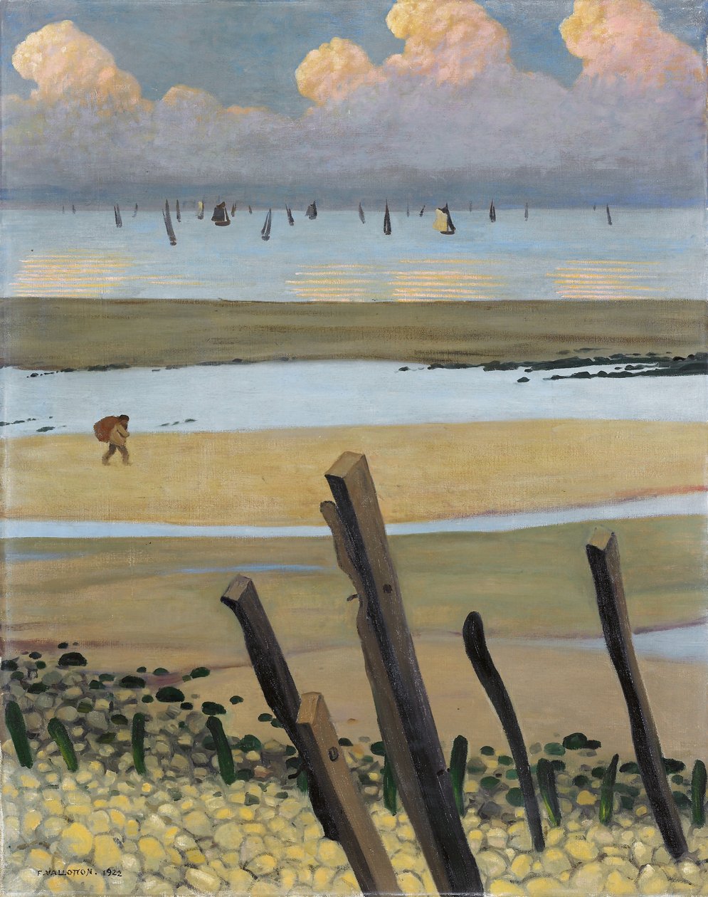 Maré baixa em Villerville, 1922 de Felix Edouard Vallotton