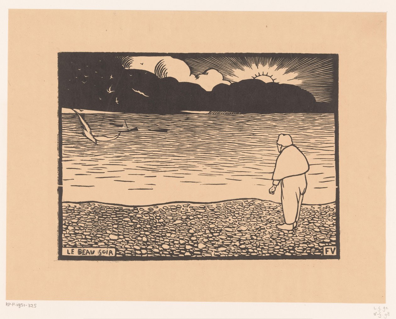 O homem ao pôr-do-sol junto ao mar
Le beau-soir (título sobre o objecto) de Felix Edouard Vallotton