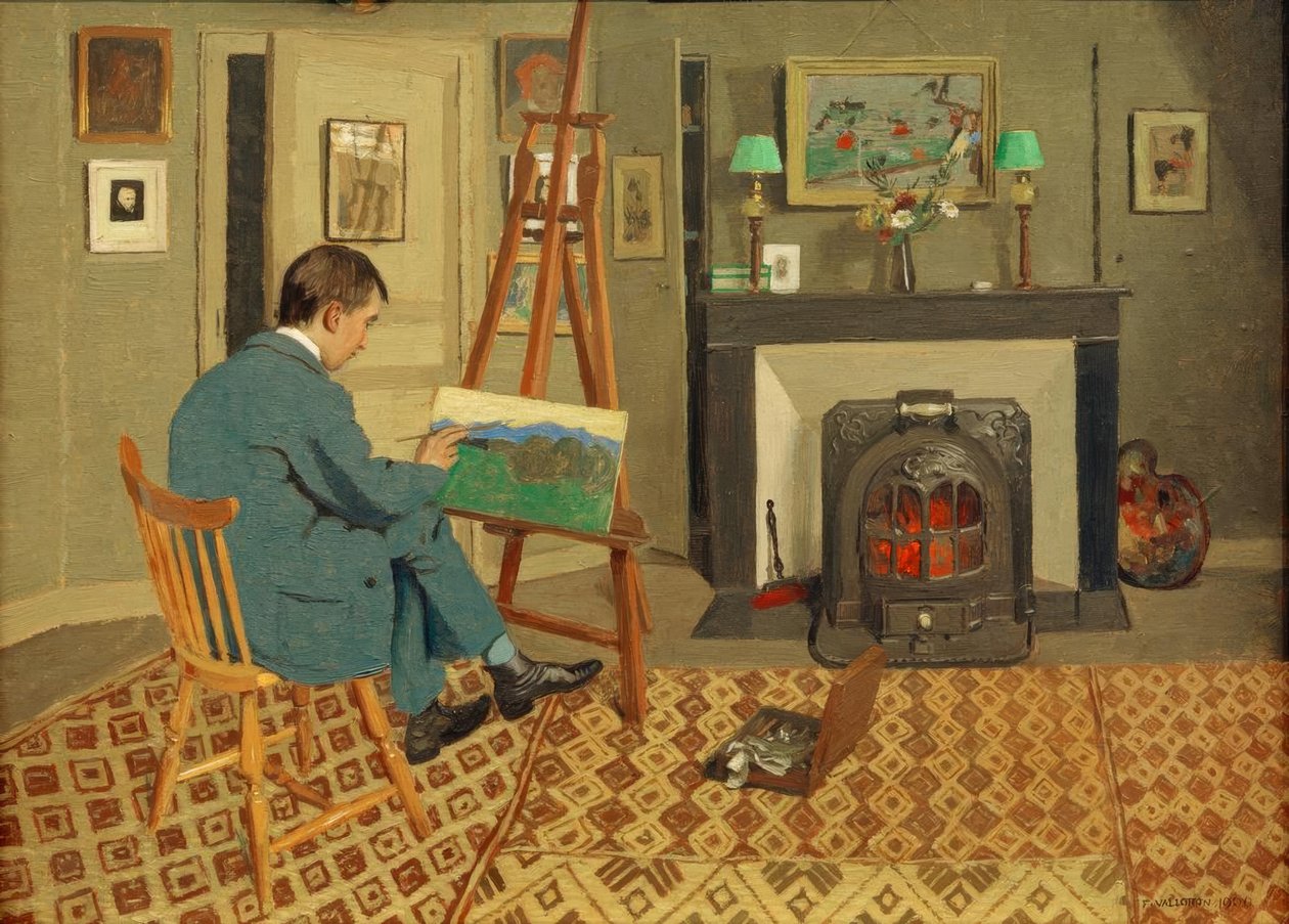Max Rodrigues-Henriques no estúdio do sogro de Felix Edouard Vallotton