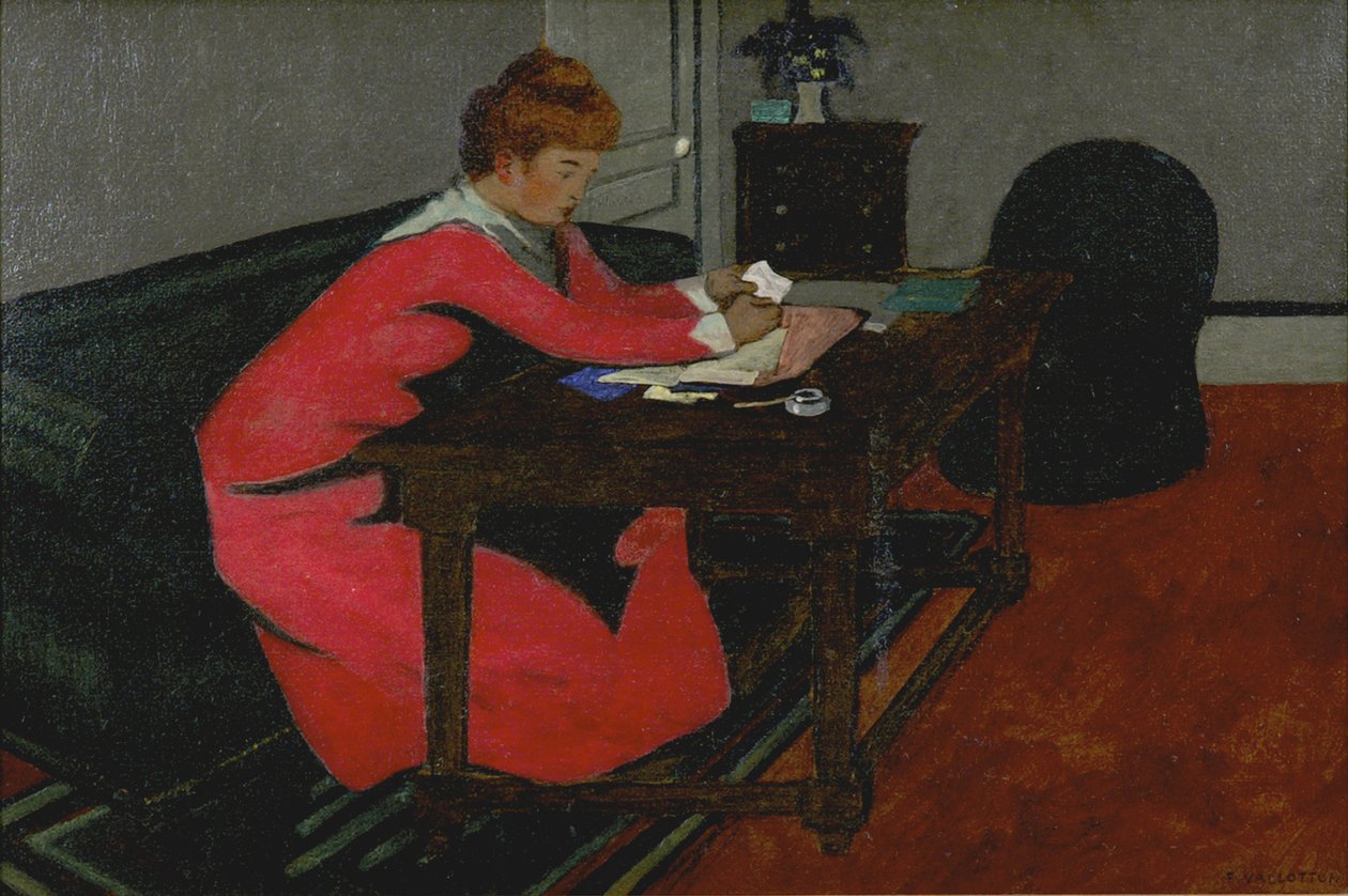 Misia em sua mesa, 1897 de Felix Edouard Vallotton