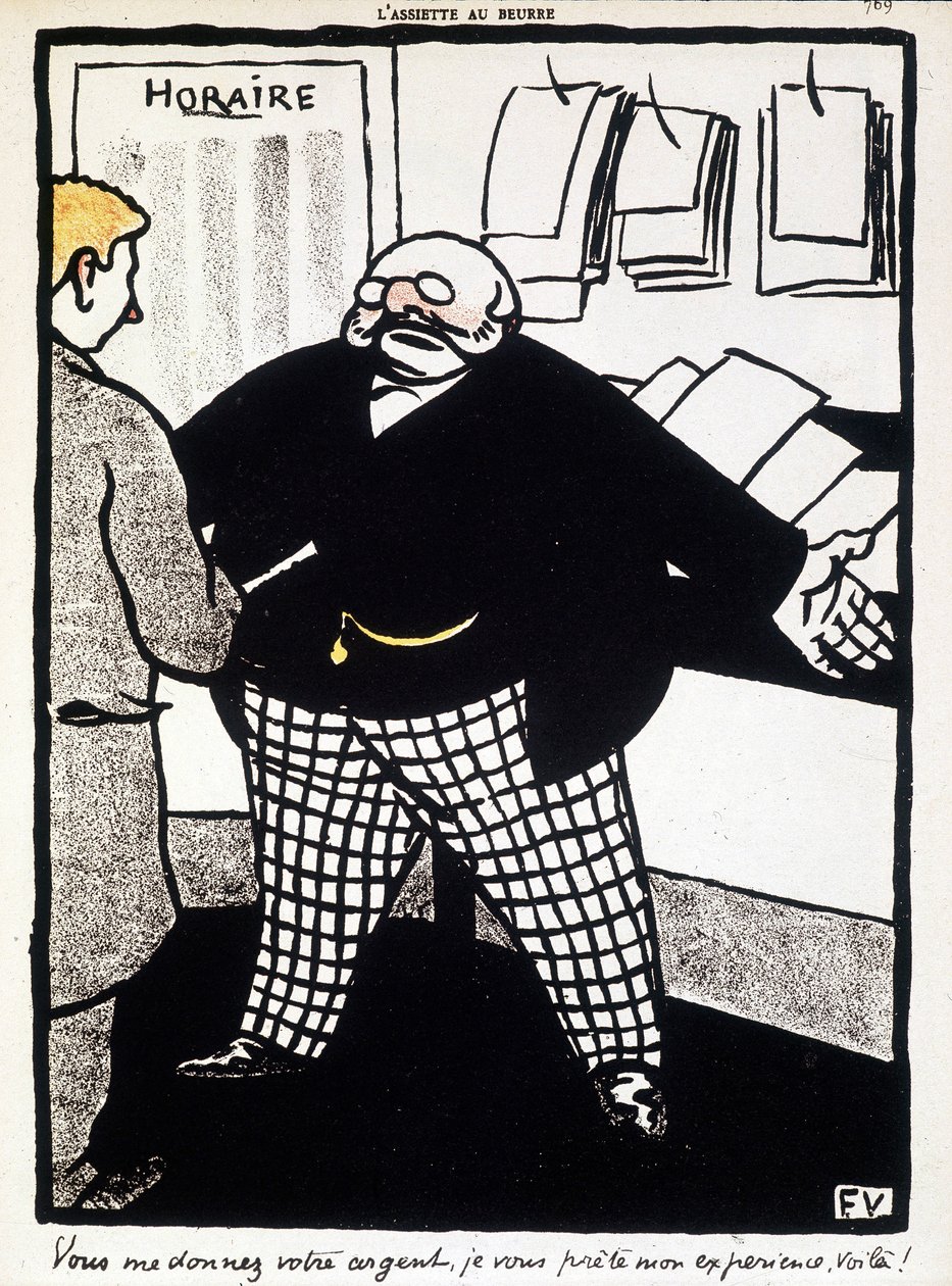 Dinheiro e bancos por Félix Vallotton - em "L