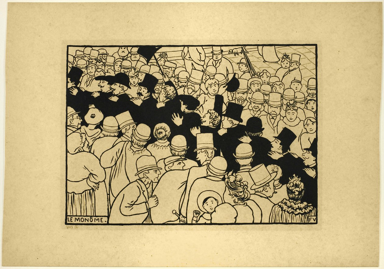 Desfilando pelas ruas em fila única de Felix Edouard Vallotton