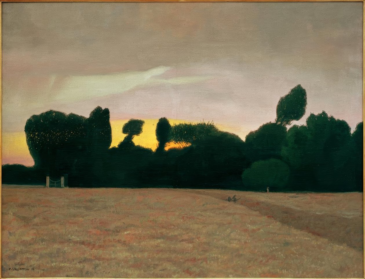 Normandia paisagem, pôr do sol de Felix Edouard Vallotton