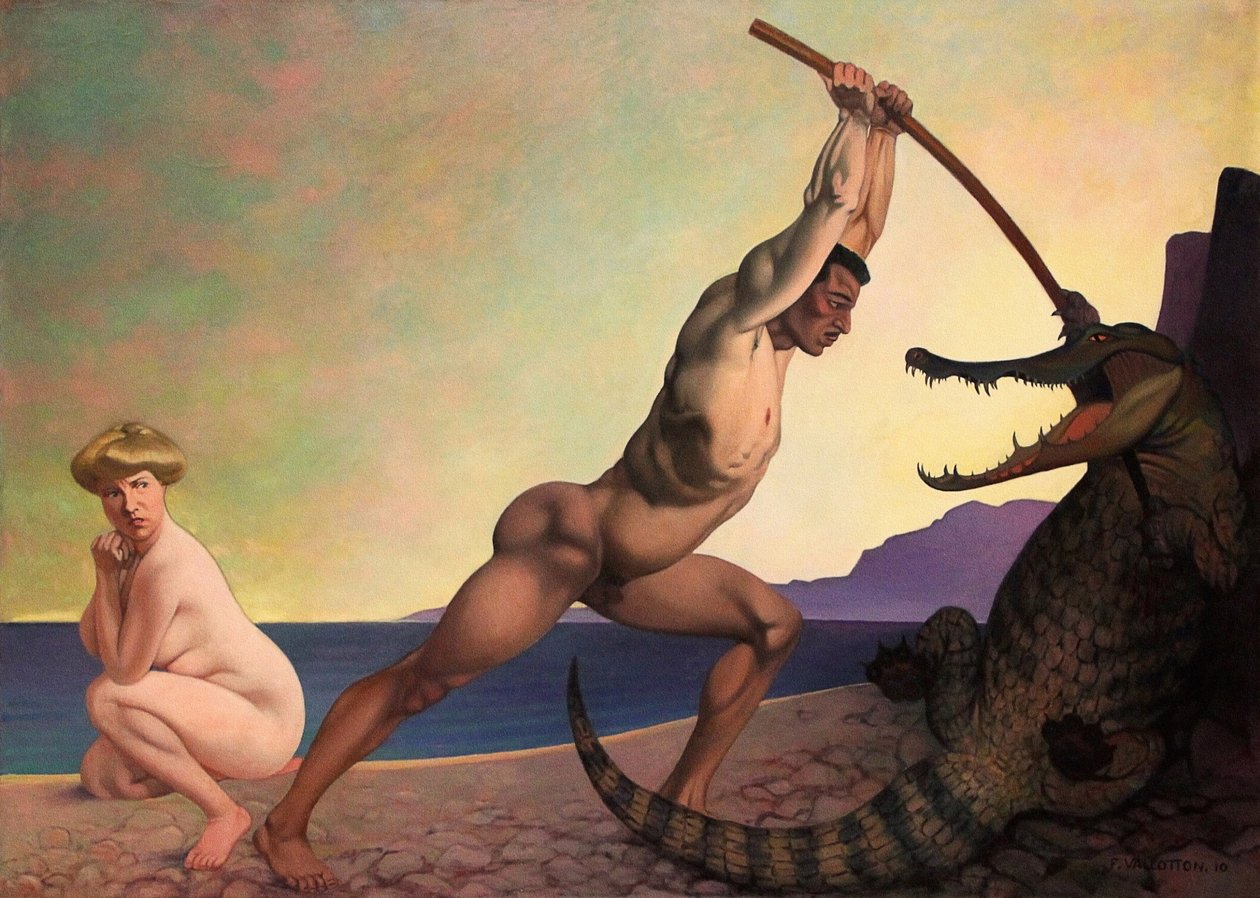 Perseu matando o dragão de Felix Edouard Vallotton