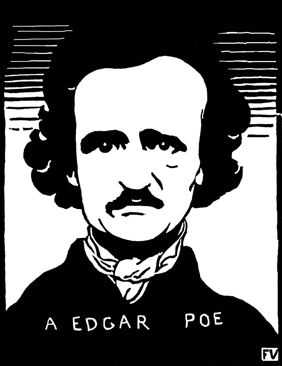 Retrato de Edgar Allan Poe (1809-1849). Pintura de Felix Edouard Vallotton (1865-1925) de Felix Edouard Vallotton