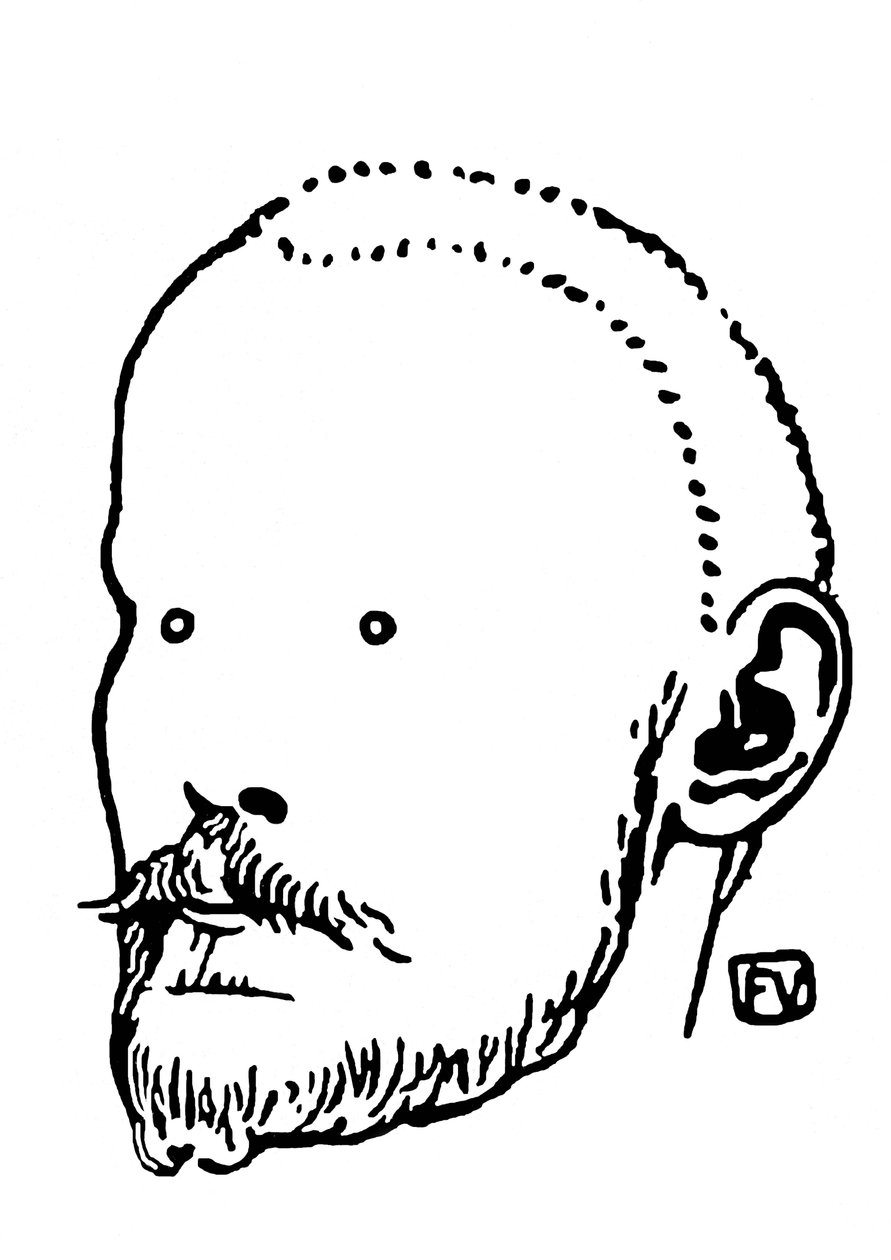 Retrato de Jules Renard (1864-1910). Gravura de Felix Edouard Vallotton (1865-1925) de Felix Edouard Vallotton