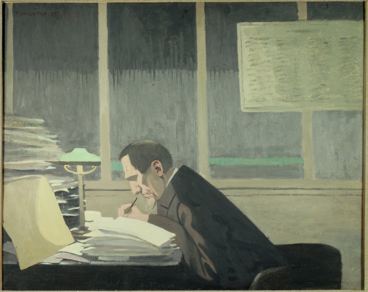 Retrato de Felix Feneon (1861-1944), crítico de arte, jornalista e diretor de revista em La Revue blanche" Pintura de Felix Vallotton (1865-1925) (ec.suiss) de Felix Edouard Vallotton