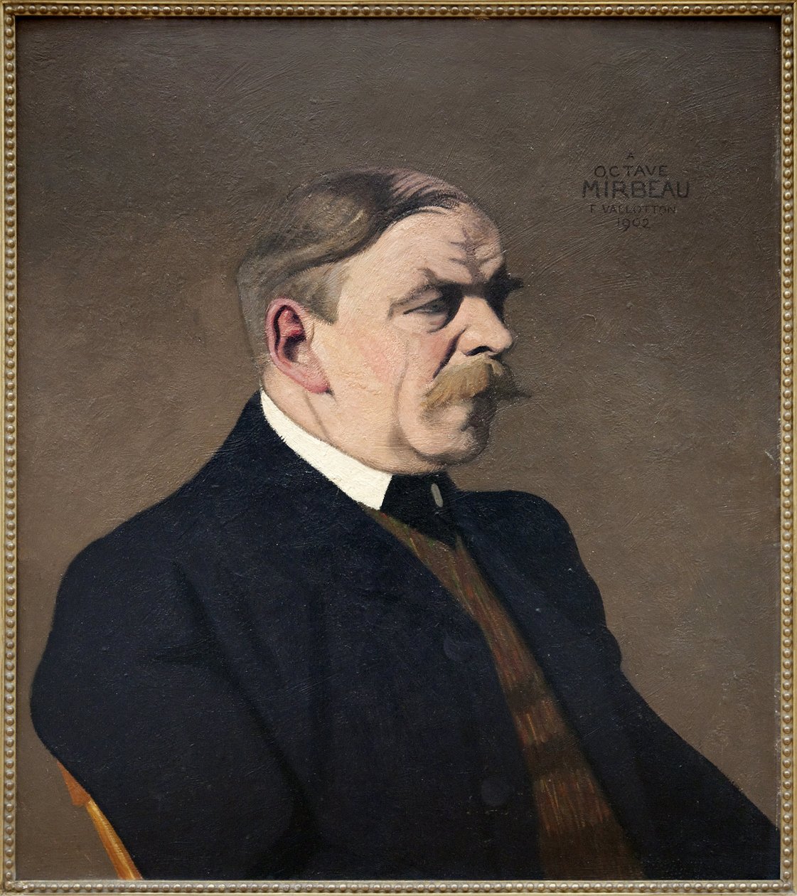 Retrato de Octave Mirbeau (1848-1917), Escritor, jornalista francês, Pintura a óleo de Felix Vallotton (1865-1925), executado em 1902. Fotografia, KIM Youngtae, Grenoble, Musee de Grenoble. de Felix Edouard Vallotton